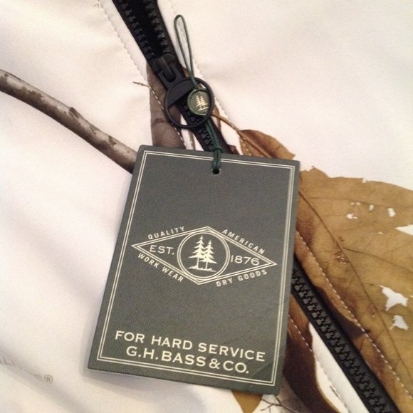 G. H. Bass & Company Men's Large White Print Hooded Soft Shell Jacket -NWT - Picture 6 of 9